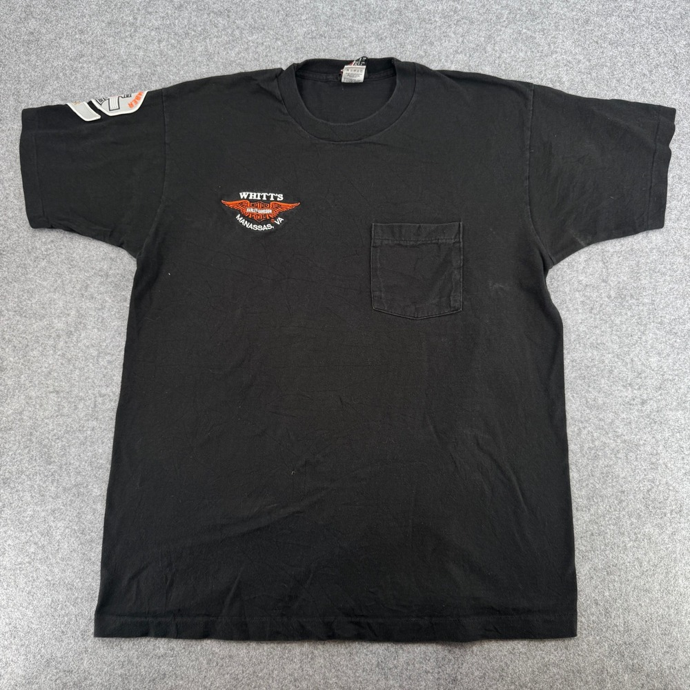 VTG Harley-Davidson PHD Technician T-Shirt Mens XL Black Fruit of the Loom Tag